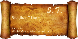 Stojka Tibor névjegykártya